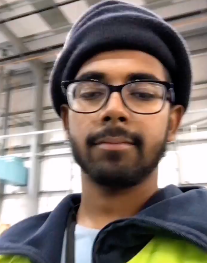 Jatin at the warehouse