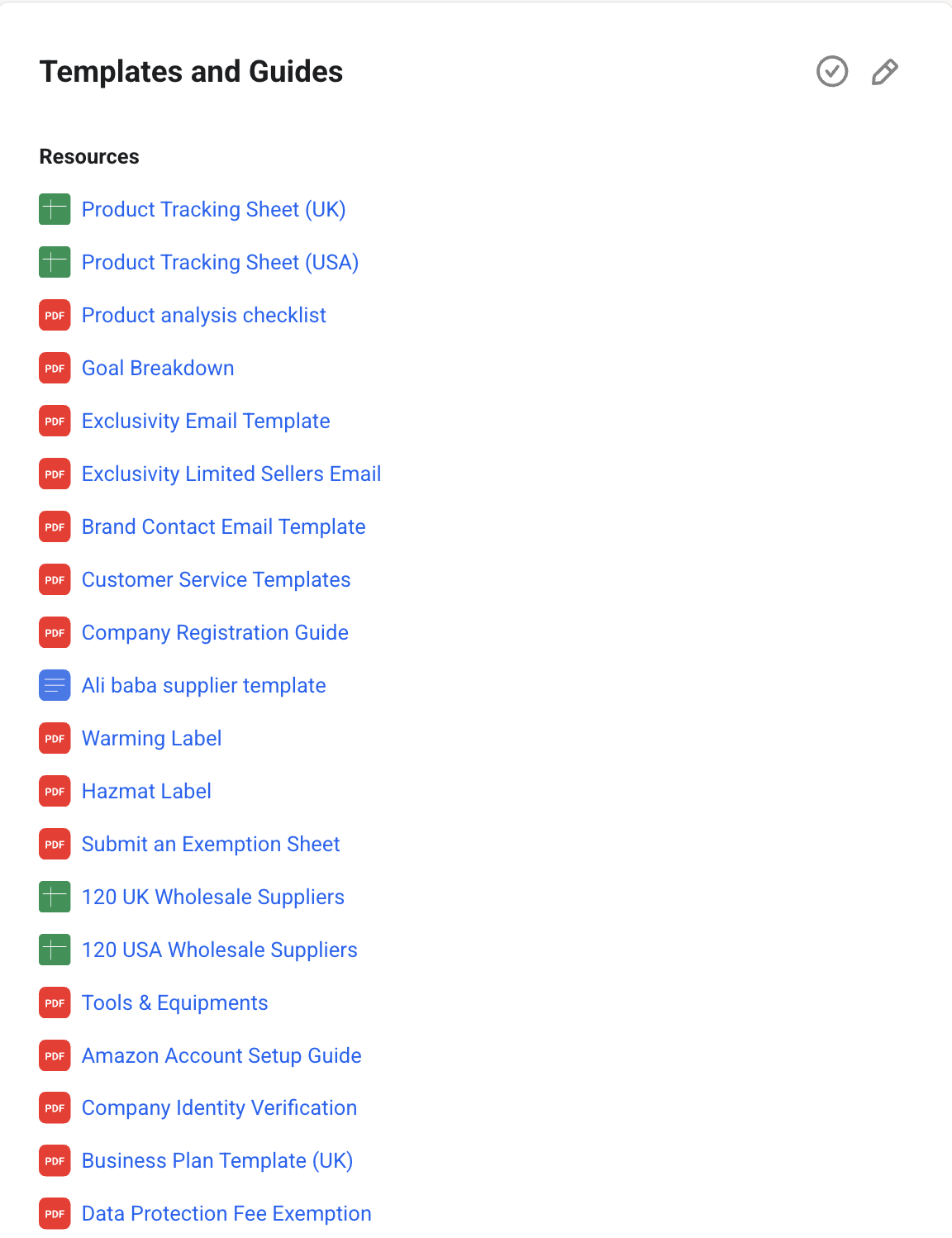 Templates and guides library